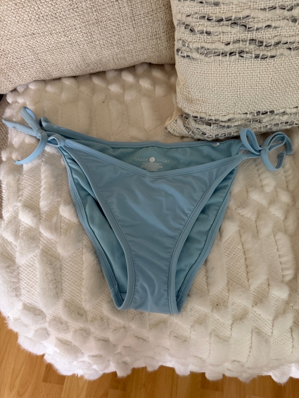 Shade & Shore Women's Pale Blue Tie-Side Bikini Bottom